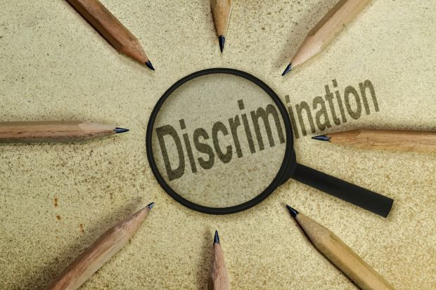 Word discrimination surrounded by pencils Word discrimination surrounded by pencils