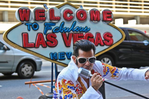 Elvis Presley impersonator in Sao Paulo, Brazil