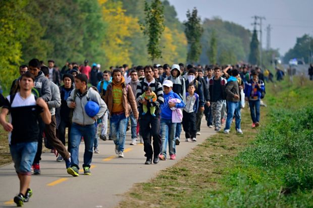 Refugees leaving Hungary in October 2015 Refugees leaving Hungary in October 2015
