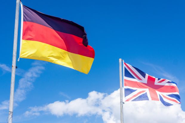 British and German flags