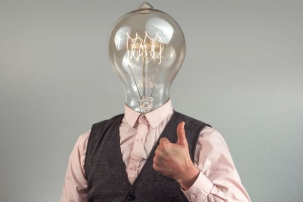 Man with lightbulb head