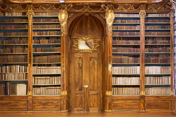 a locked library door