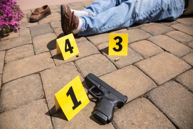 Key evidence marked at crime scene Key evidence marked at crime scene