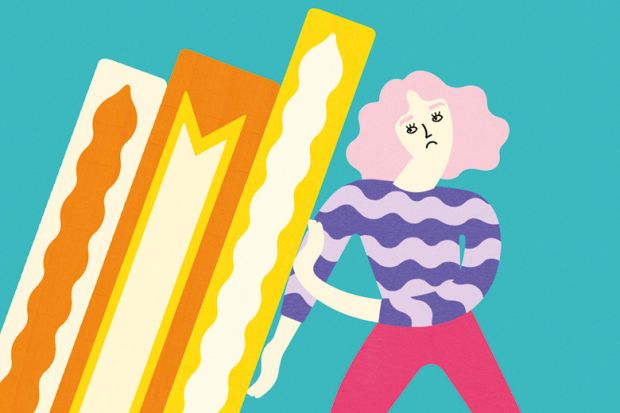 Illustration of a woman leaning against a pile of books Illustration of a woman leaning against a pile of books