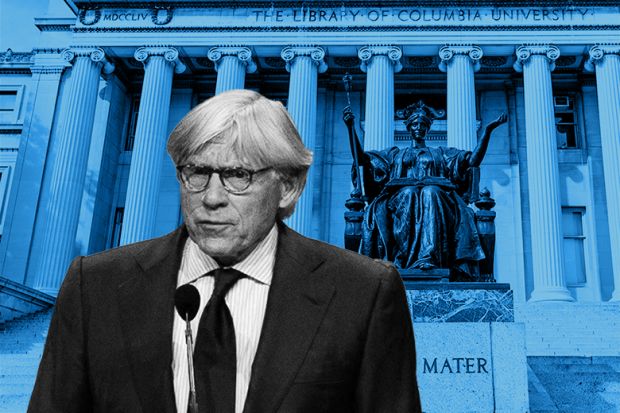 Lee Bollinger with Columbia University in the background