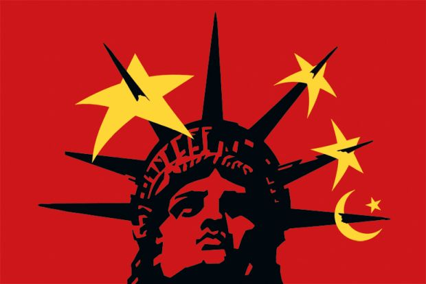 Statue of Liberty with Chinese stars Statue of Liberty with Chinese stars