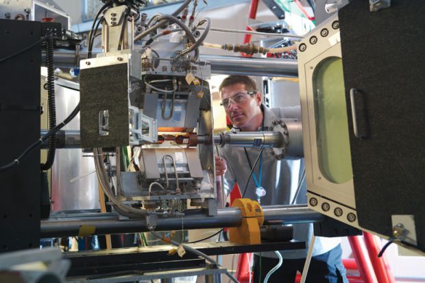 Man working at Synchrotron-light for Experimental Science and Applications in the Middle East (SESAME)