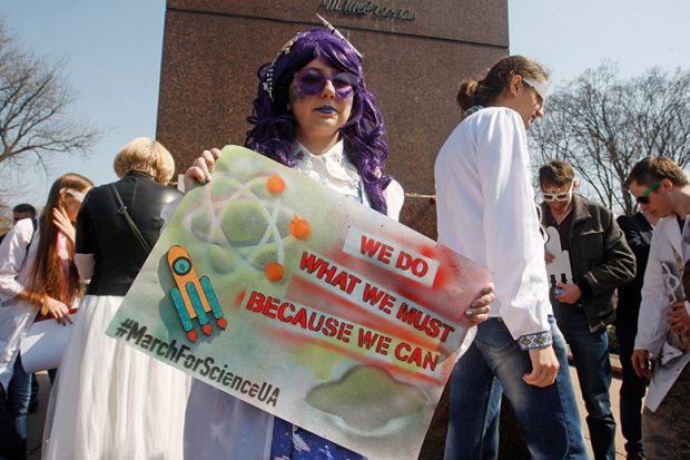 march for science protestor