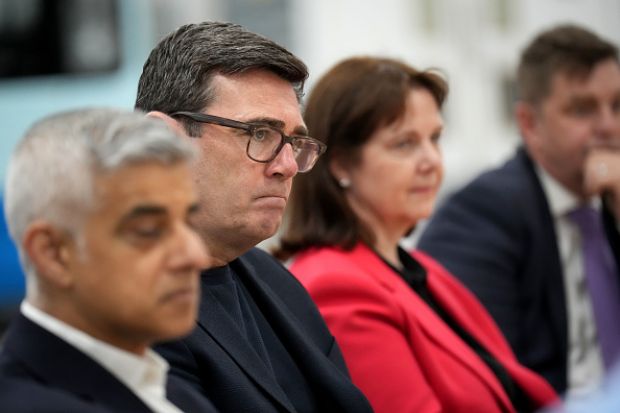 Mayors (L to R) Sadiq Khan (London), Andy Burnham (Greater Manchester), Claire Ward (East Midlands) and Nik Johnson (Cambridgeshire and Peterborough)  