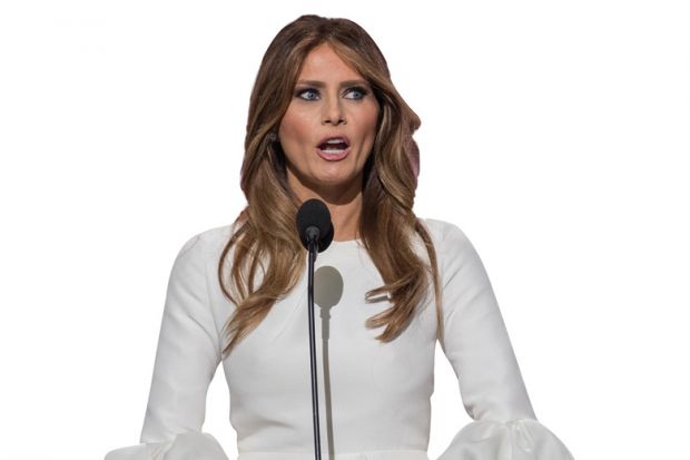 Melania Trump speaks during Republican National Convention, Cleveland, Ohio, 2016 Melania Trump speaks during Republican National Convention, Cleveland, Ohio, 2016