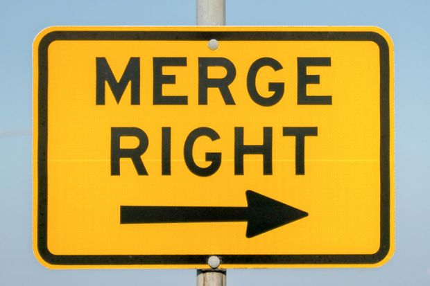 A merge right sign A merge right sign, symbolising mergers