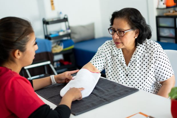 A hispanic woman at a medical appointment