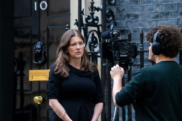 Michelle Donelan being filmed outside 10 Downing Street Michelle Donelan being filmed outside 10 Downing Street