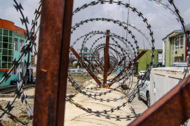 Old Taliban tanks and heavy weapons on the outskirts of Kabul in Afghanistan in August 2021