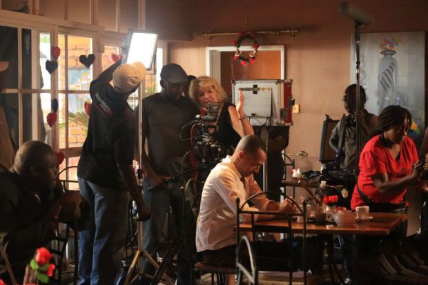 Agnieszka Piotrowska and collaborators on the set of Escape