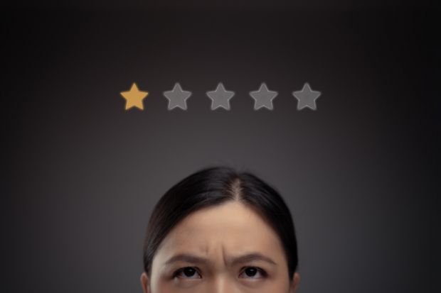 A woman receives a one-star rating A woman receives a one-star rating