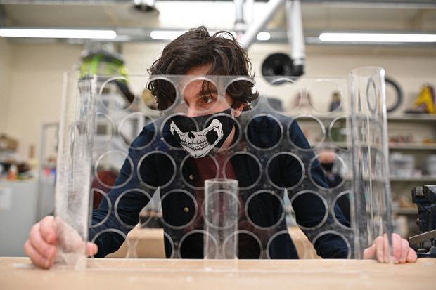 Student wearing mask