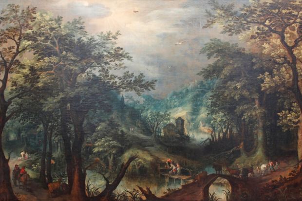 Painting of dense forest