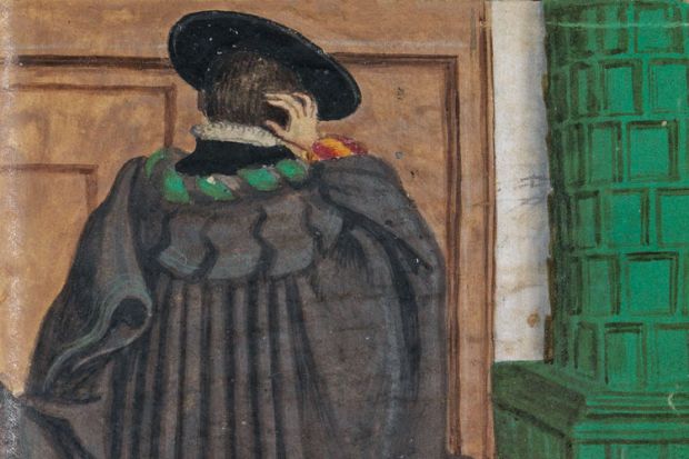 Painting of Matthäus Schwarz modelling clothes Painting of Matthäus Schwarz modelling clothes