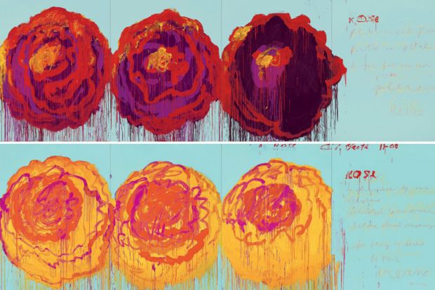 Paintings of roses, by Cy Twombly Paintings of roses, by Cy Twombly