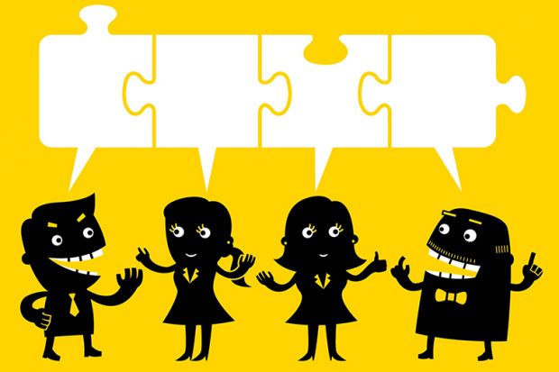 Illustration of people talking with speech bubbles above their heads (16 February 2017) Illustration of people talking with speech bubbles above their heads (16 February 2017)