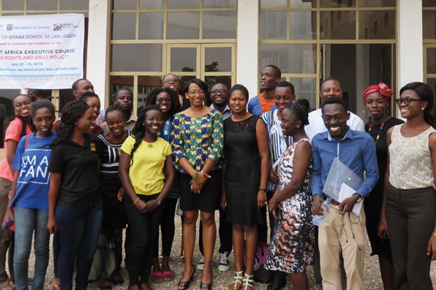 Political scientist Josephine Dawuni with postgraduates at University of Ghana Political scientist Josephine Dawuni with postgraduates at University of Ghana