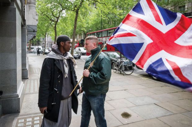 Radical Islamists and British far-right groups clash, High Commission of India, London Radical Islamists and British far-right groups clash, High Commission of India, London