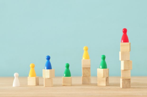 Piles of wood blocks, symbolising ranking