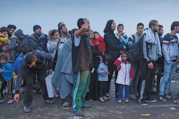 Refugees cross into Hungary from Serbia Refugees cross into Hungary from Serbia
