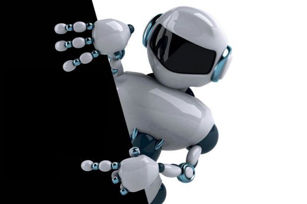 Robot peeking around corner