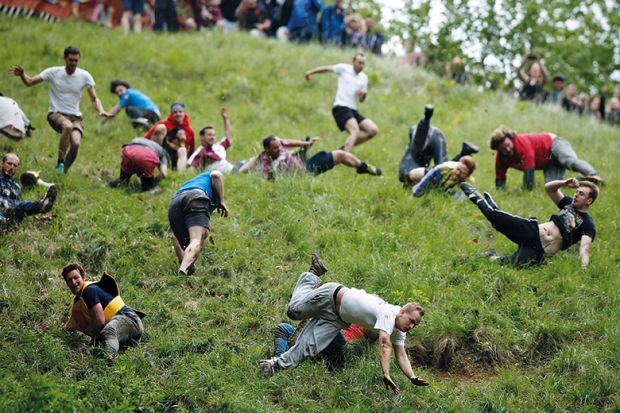 falling down hill