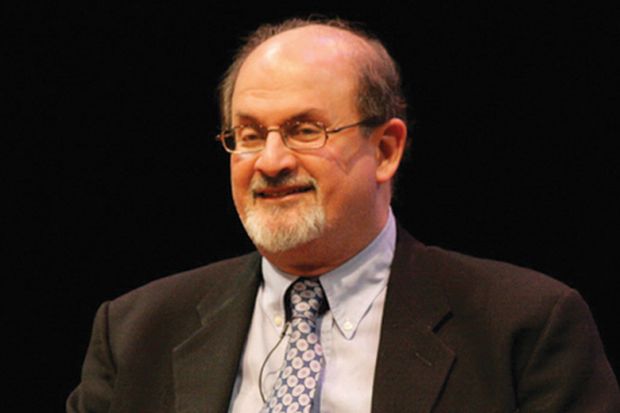 Salman Rushdie speaking during interview Salman Rushdie speaking during interview