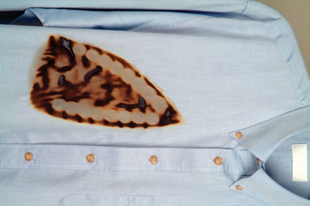 Scorch mark from iron on shirt