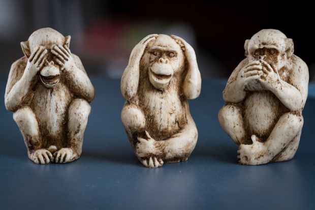 Monkeys seeing, hearing and saying no evil Monkeys seeing, hearing and saying no evil