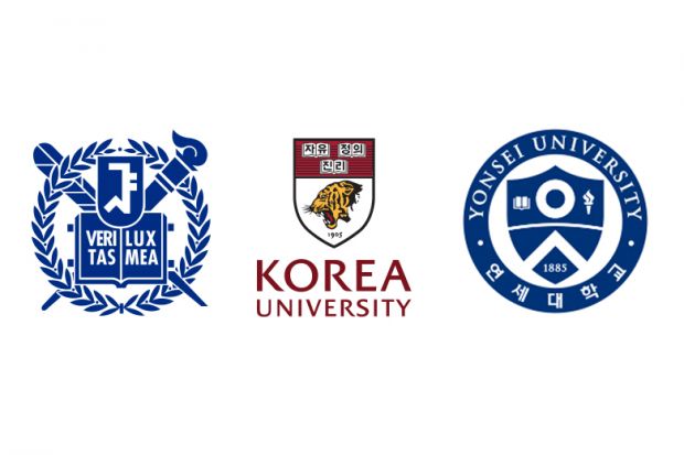 Logos of Seoul National University, Korea University and Yonsei University. Logos of Seoul National University, Korea University and Yonsei University.