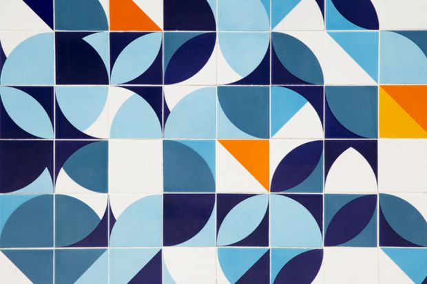 Squares and circles tile pattern in Rio de Janeiro, Brazil Squares and circles tile pattern in Rio de Janeiro, Brazil