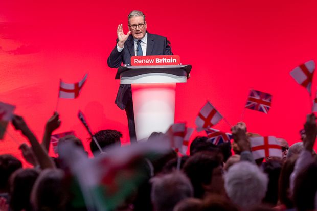 Delegates wave flags as Sir Keir Starmer, the British Prime Minister and leader of the Labour Party delivers his speech to several standing ovations at the 2025 Labour Party Conference on the 30 September 2025 in Liverpool, United Kingdom. Delegates wave flags as Sir Keir Starmer, the British Prime Minister and leader of the Labour Party delivers his speech to several standing ovations at the 2025 Labour Party Conference on the 30 September 2025 in Liverpool, United Kingdom.