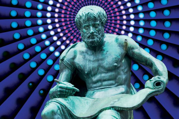 Statue of seated man writing on scroll