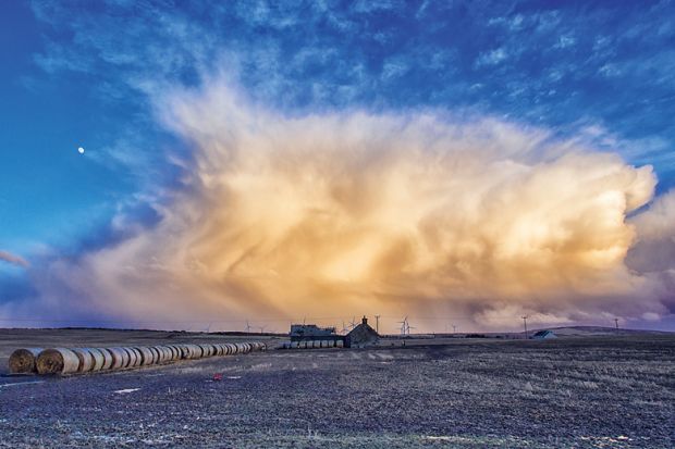 Storm gathering over farmland Storm gathering over farmland