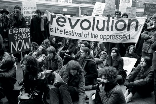 Student protestors taking part in demonstration Student protestors taking part in demonstration