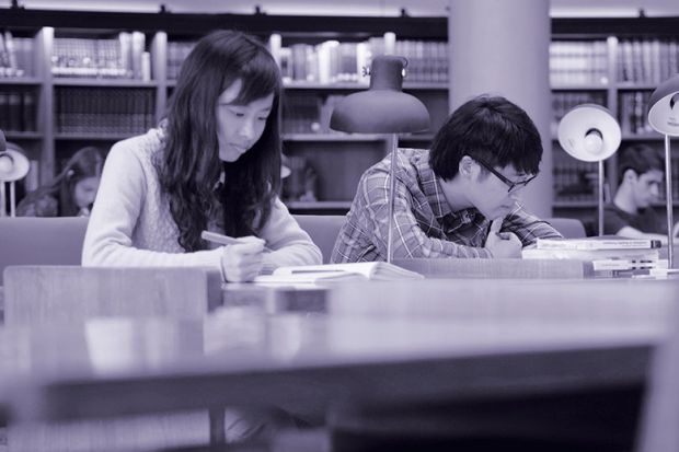Students in library