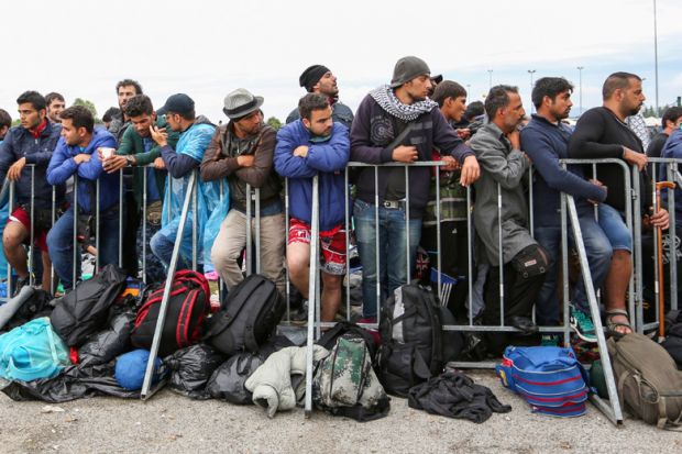 Syrian refugees. Slovenian border with Croatia, 2015 Syrian refugees. Slovenian border with Croatia, 2015