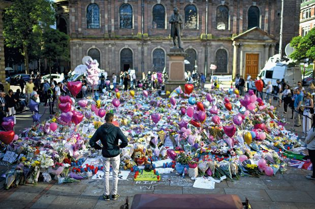 Sea of flowers after Manchester arena bombing