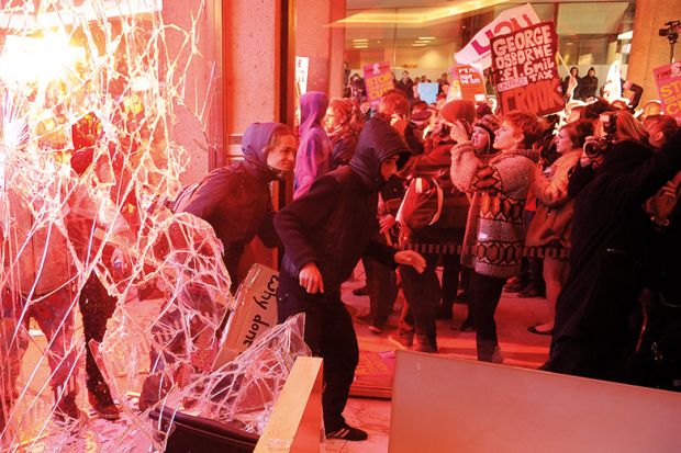 Protesters at Millbank in 2010