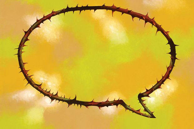 thorny speech bubble illustration