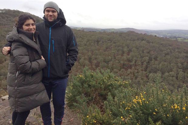 Matthew Hedges and his wife Daniela Tejada