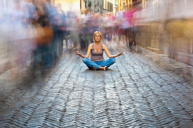 A woman in a yoga pose