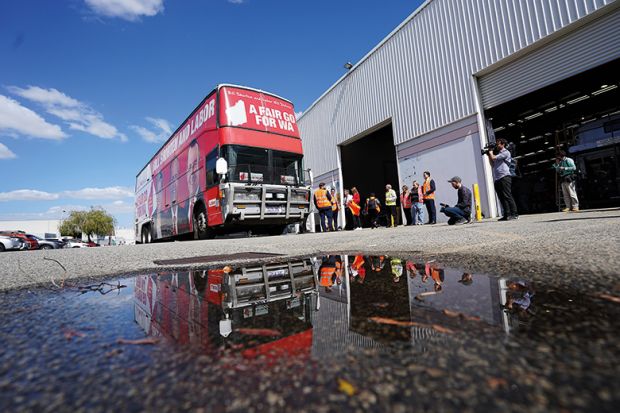 The Labor election campaign bus, Australia The Labor election campaign bus, Australia