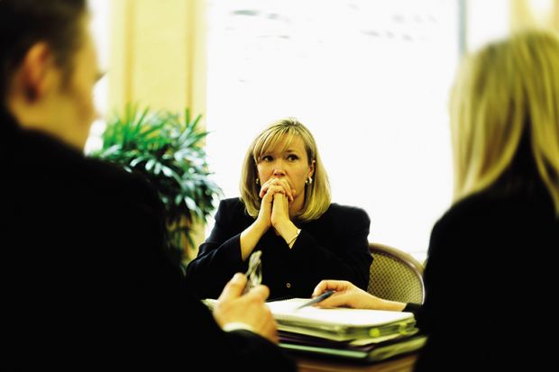 Woman in interview Woman in interview