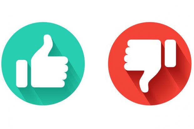 A thumbs up and a thumbs down symbol